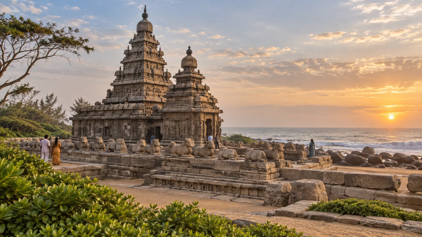 Artistic impression of a Mahabalipuram spiritual journey